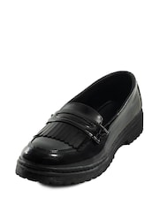Toezone Leather Slip on Girls Patent Black Loafers - Image 2 of 5