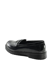 Toezone Leather Slip on Girls Patent Black Loafers - Image 3 of 5