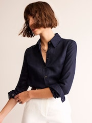 Boden Blue Petite Petite Sienna 100% Linen Shirt - Image 1 of 5