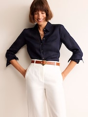 Boden Blue Petite Petite Sienna 100% Linen Shirt - Image 2 of 5