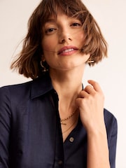 Boden Blue Petite Petite Sienna 100% Linen Shirt - Image 4 of 5