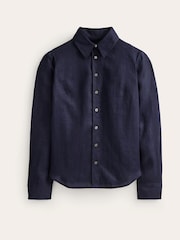Boden Blue Petite Petite Sienna 100% Linen Shirt - Image 5 of 5
