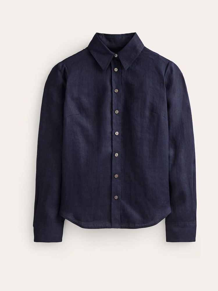 Boden Blue Petite Petite Sienna 100% Linen Shirt - Image 5 of 5