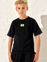 Angel & Rocket Dark Black 100% Cotton Evan Acid Wash T-Shirt - Image 1 of 3
