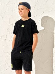 Angel & Rocket Dark Black 100% Cotton Evan Acid Wash T-Shirt - Image 2 of 3