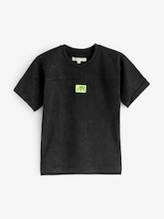 Angel & Rocket Dark Black 100% Cotton Evan Acid Wash T-Shirt - Image 3 of 3