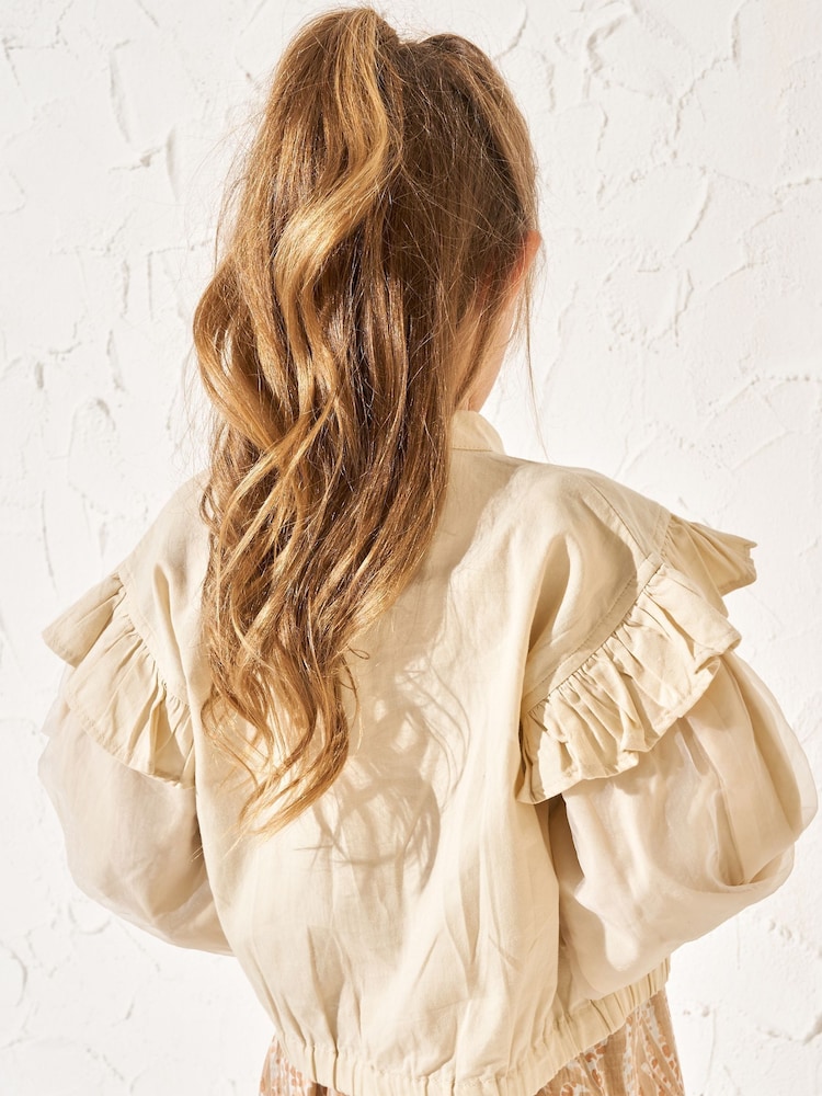 Angel & Rocket Nude 100% Cotton Glass Sleeve Twill Ella Jacket - Image 2 of 4 Angel & Rocket Nude 100% Cotton Glass Sleeve Twill Ella Jacket - Image 2 of 4