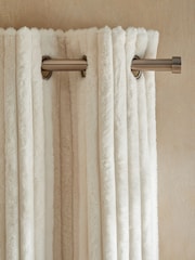 Natural Faux Fur Polar Eyelet Lined Curtains - Image 1 of 4