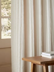 Natural Faux Fur Polar Eyelet Lined Curtains - Image 4 of 4
