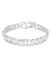 Jon Richard Silver Tone Pearl And Crystal Bracelet - Image 3 of 3