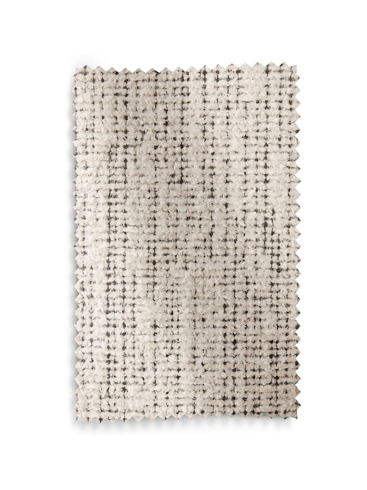 Black/White Cross-Hatch Textured Eyelet Lined Curtains - Image 5 of 5