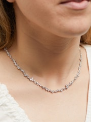 Jon Richard Silver Scattered Stone Necklace - Image 2 of 4