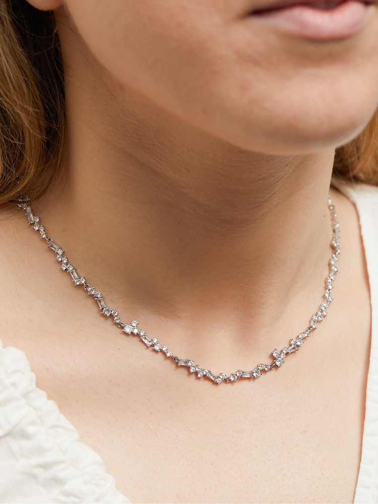 Jon Richard Silver Scattered Stone Necklace - Image 2 of 4