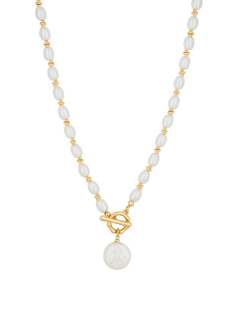Jon Richard Gold Coin Pearl Necklace - Image 2 of 5 Jon Richard Gold Coin Pearl Necklace - Image 2 of 5