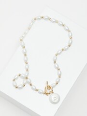 Jon Richard Gold Coin Pearl Necklace - Image 4 of 5