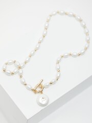 Jon Richard Gold Coin Pearl Necklace - Image 5 of 5