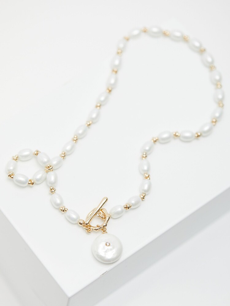 Jon Richard Gold Coin Pearl Necklace - Image 5 of 5 Jon Richard Gold Coin Pearl Necklace - Image 5 of 5