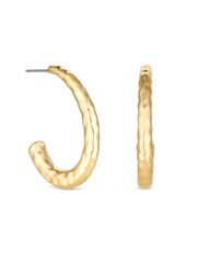 Jon Richard Gold Tone Hammered Stainless Steel Hoop Earrings - Image 1 of 3