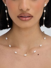 Jon Richard Gold Fine Chain And Freshwater Pearl Necklace - Image 1 of 4