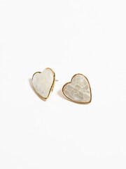 Jon Richard Gold Mother Of Pearl Heart Stud Earrings - Image 2 of 4
