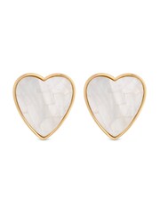 Jon Richard Gold Mother Of Pearl Heart Stud Earrings - Image 3 of 4