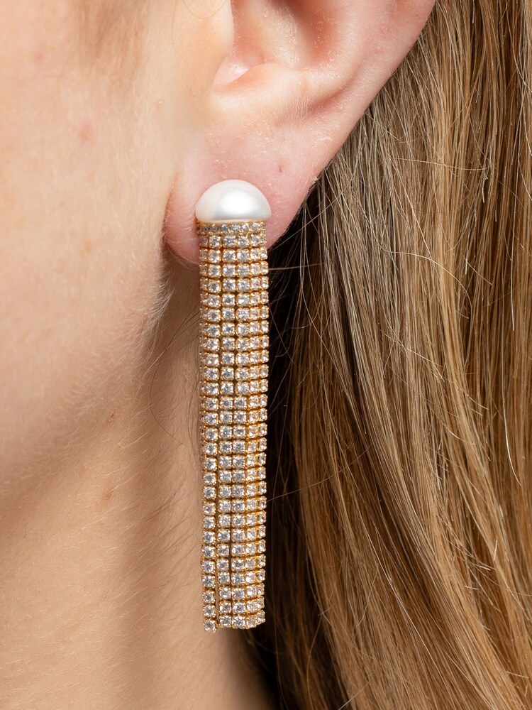 Jon Richard Gold Pearl Shower Drop Earrings - Image 3 of 3