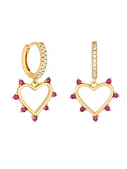 Jon Richard - Goudkleurige oorringetjes met vishaaksluiting en open hartje - Afbeelding 1 van 1