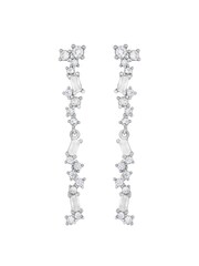 Jon Richard Silver Scattered Stone Earrings - Image 3 of 4