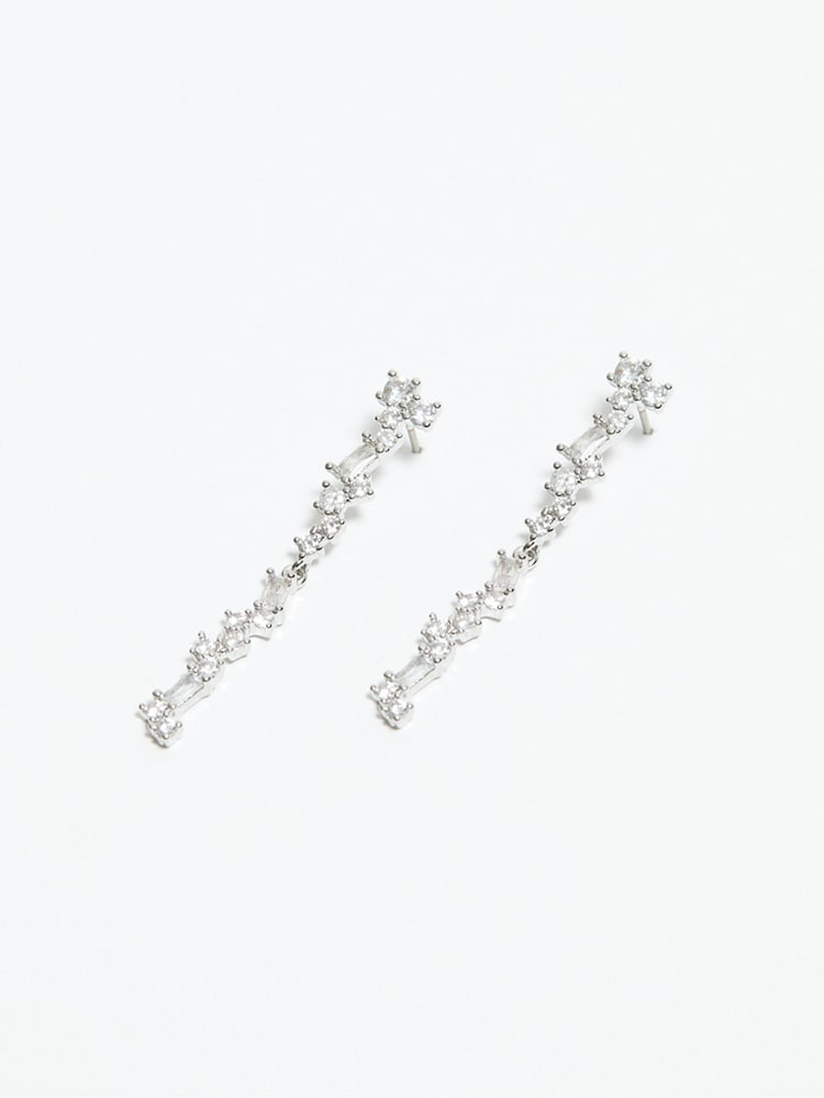 Jon Richard Silver Scattered Stone Earrings - Image 4 of 4