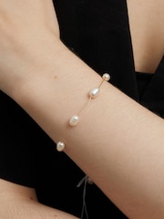 Jon Richard Gold Tone Fine Chain And Freshwater Pearl Bracelet - Image 1 of 3