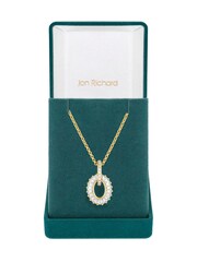 Jon Richard Gold Cubic Zirconia Open Pendant Necklace - Image 1 of 4