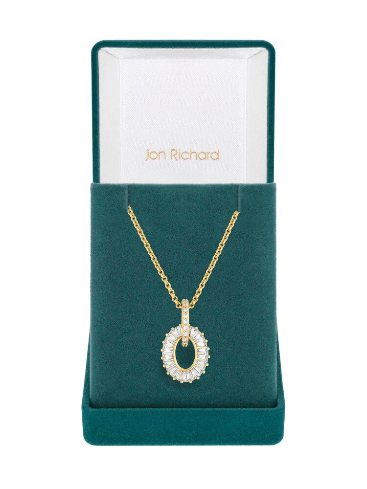 Jon Richard Gold Cubic Zirconia Open Pendant Necklace - Image 1 of 4