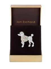 Jon Richard Silver Tone Gift Boxed Aurora Borealis Poodle Brooch - Image 1 of 3