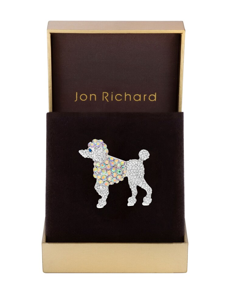 Jon Richard Silver Tone Gift Boxed Aurora Borealis Poodle Brooch - Image 1 of 3