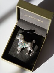 Jon Richard Silver Tone Gift Boxed Aurora Borealis Poodle Brooch - Image 3 of 3