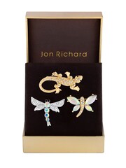Jon Richard Black Gift Boxed Insect Brooches 3 Pack - Image 1 of 3