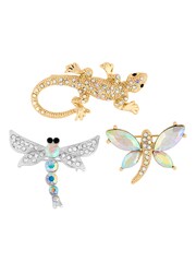 Jon Richard Black Gift Boxed Insect Brooches 3 Pack - Image 2 of 3