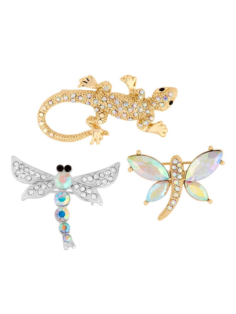 Jon Richard Black Gift Boxed Insect Brooches 3 Pack - Image 2 of 3