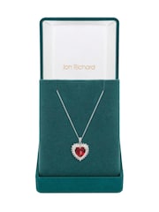Jon Richard Silver Cubic Zirconia Heart Pendant Necklace - Image 1 of 2