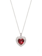 Jon Richard Silver Cubic Zirconia Heart Pendant Necklace - Image 2 of 2