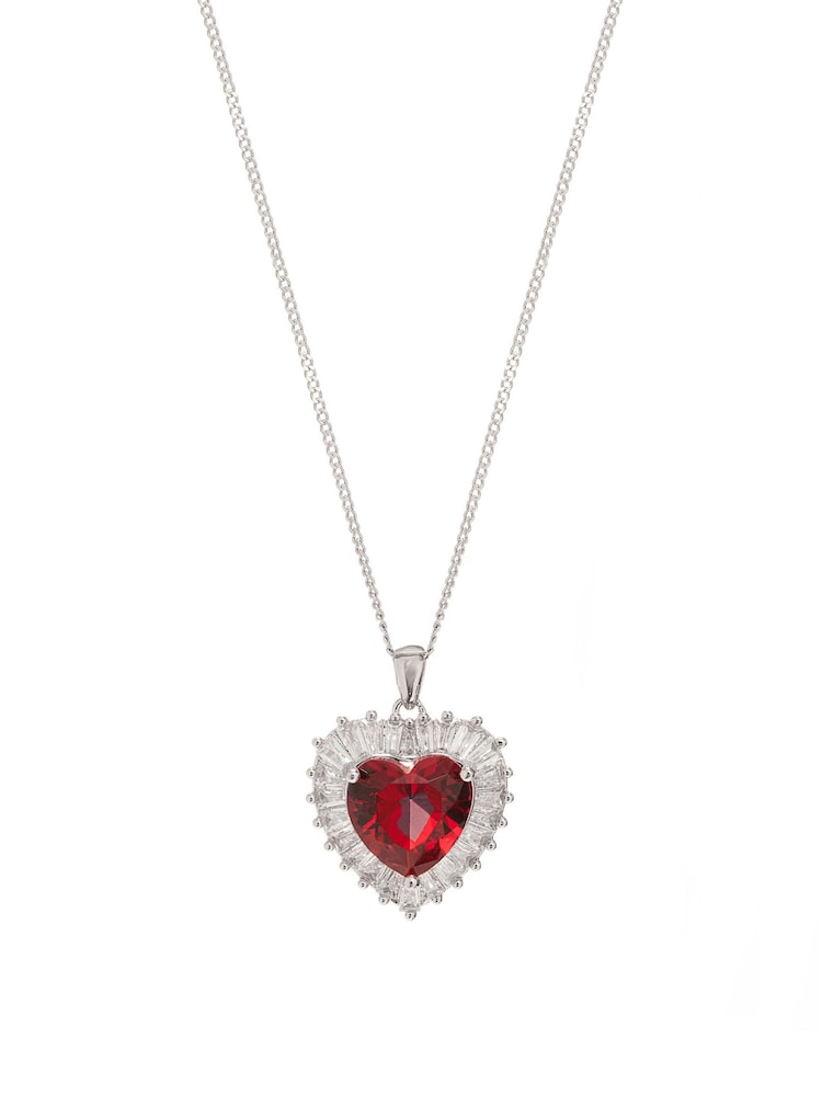 Jon Richard Silver Cubic Zirconia Heart Pendant Necklace - Image 2 of 2