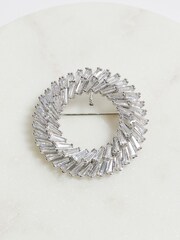 Jon Richard Silver Cubic Zirconia Statement Wreath Brooch - Image 3 of 5