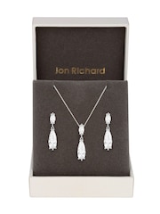 Jon Richard Silver Tone Cubic Zirconia Peardrop Set - Image 1 of 2