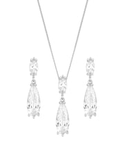 Jon Richard Silver Tone Cubic Zirconia Peardrop Set - Image 2 of 2