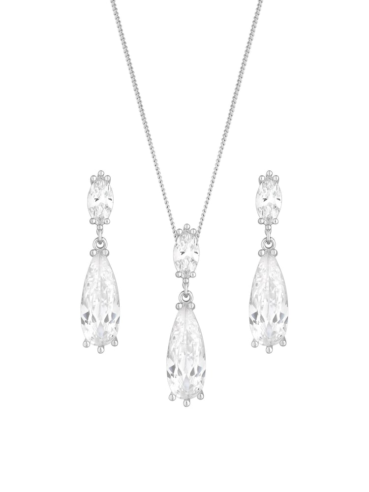 Jon Richard Silver Tone Cubic Zirconia Peardrop Set - Image 2 of 2