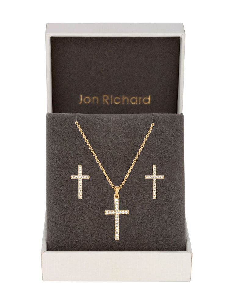 Jon Richard Gold Cubic Zirconia Cross Set - Image 1 of 5