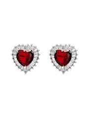 Jon Richard Silver Cubic Zirconia Heart Stud Earrings - Image 1 of 2