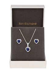 Jon Richard Silver Tone Cubic Zirconia Heart Set - Image 1 of 2