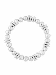Jon Richard Silver Tone Polished Ball Stretch Bracelet - Image 1 of 4