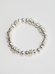 Jon Richard Silver Tone Polished Ball Stretch Bracelet - Image 3 of 4